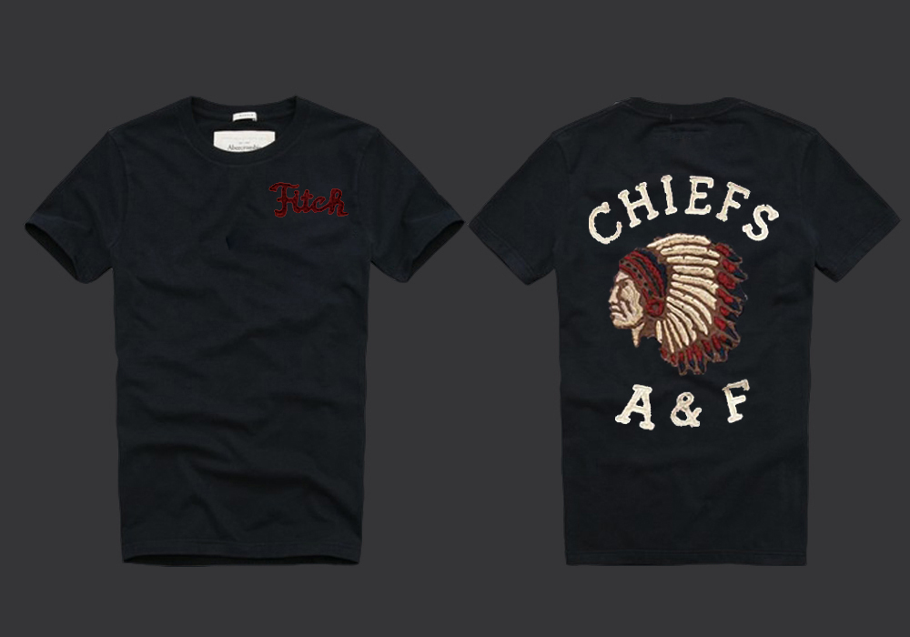 Abercrombie Fitch Hombres De Cuello Redondo Corto Remera AF5539